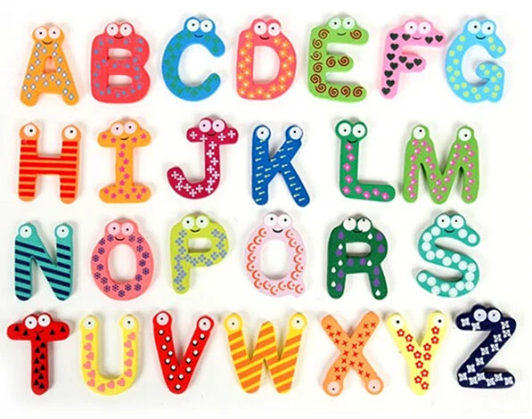 2015 Hot Sale New Kids Toys 26pcs/set Wooden Cartoon Alphabet ABC~XYZ ...