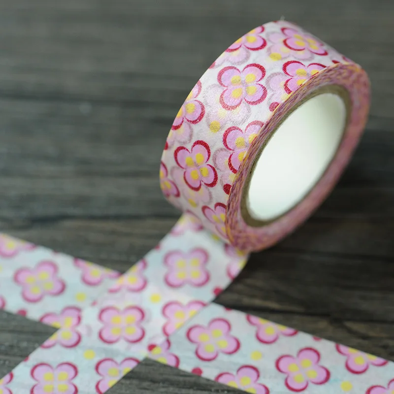 Nice Pink Flower Washi Paper Masking Tapes DIY Decorative Floral