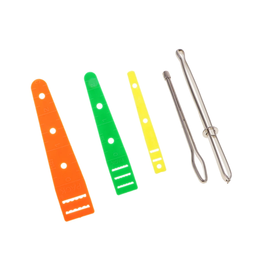 5pcs Easy Pull Bodkin Threader Tweezers and Plastic Elastic Threaders Guides