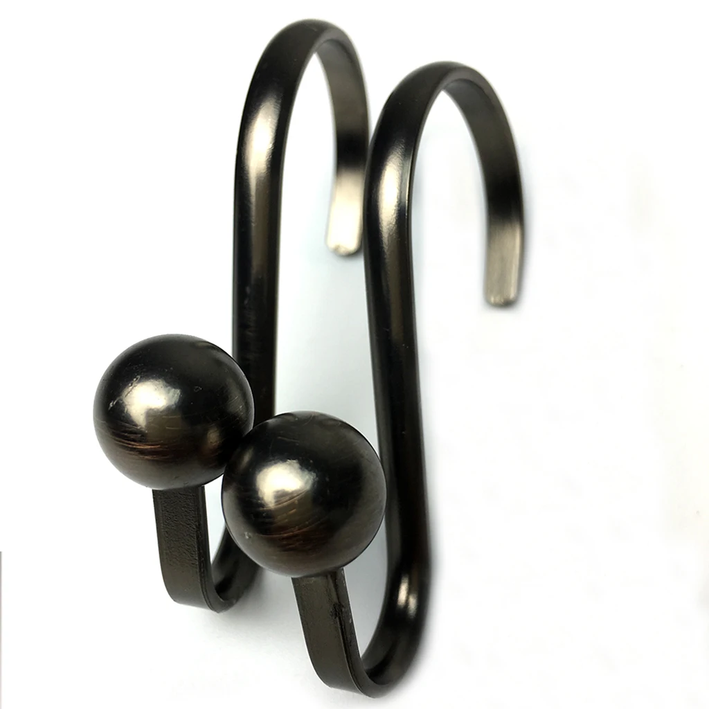 12 Piece Bathroom Iron Spherical Shower Curtain Hook Hanger Holder Bronze Decorative Antique Rack Home Ornaments