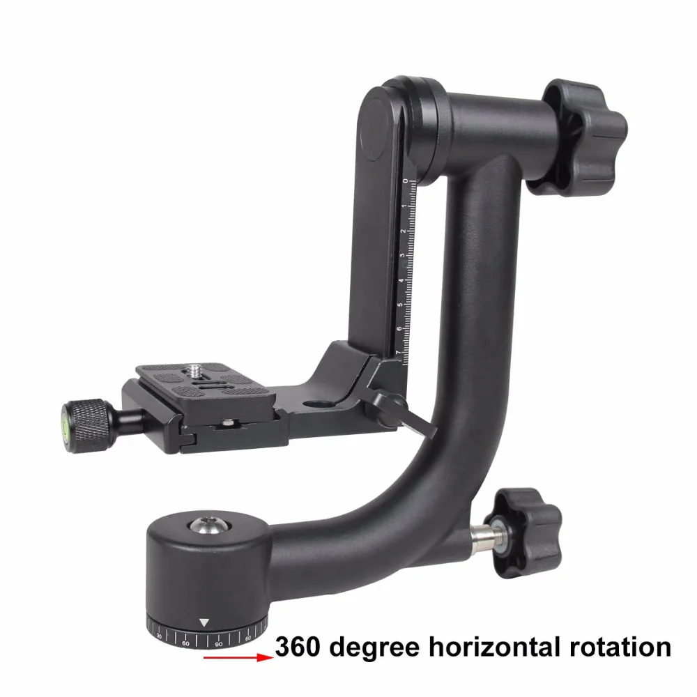 New Professional Aluminum Gimbal Tripod Head For Heavy Telephoto Lens DSLR Camera 360 Panoramic Swivel Tripod Head up to 10KG