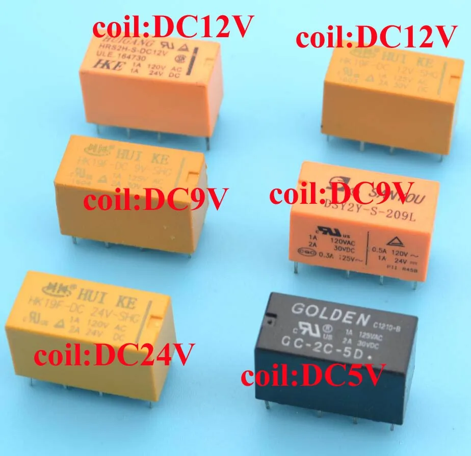 20 шт. dpdt pcb реле 3 в 5 в 9 в 12 В 24 в 8 контактов реле dpdt реле