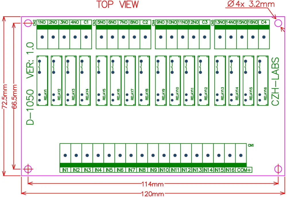 Тонкая панель крепления DC5V раковина/NPN 16 SPST NO 5A модуль реле питания APAN3105|module