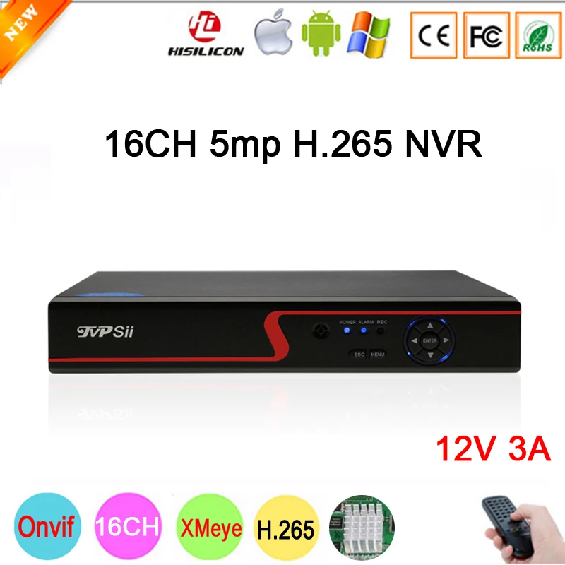 

5mp/4mp/3mp/2mp/1mp IP Camera Red Panel Hi3536D XMeye 1CH RCA Audio output H.265 5mp 16CH 16 Channel Onvif IP NVR Free Shipping