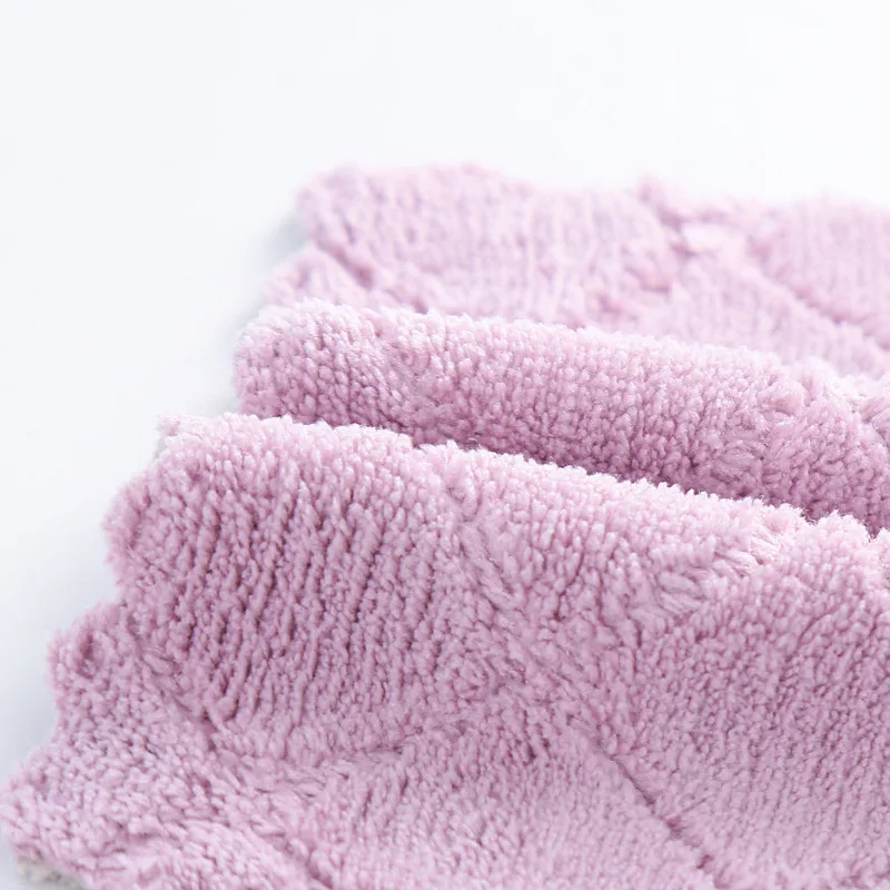 Household Kitchen Towels Absorbent Thicker Double-layer Microfiber Wipe Table Kitchen Towel Cleaning Dish Washing Cloth