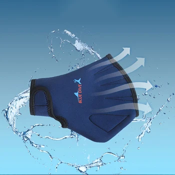 

1 Pair 2mm Neoprene Diving Gloves Sphere Webbed Swim Gloves Surfing Swimming Paddles Training Fingerless Gloves