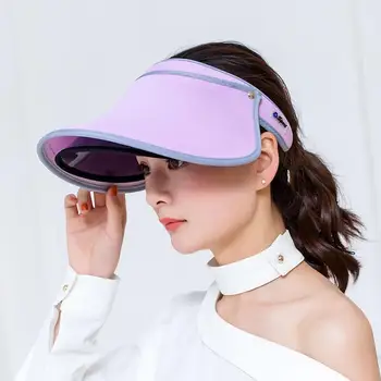 

Women Sun Hat Retractable Visor Female Summer Sun Empty Top Hat Riding Outdoor Sports Cap UV Sun Hat Woman Beach Hat 2019