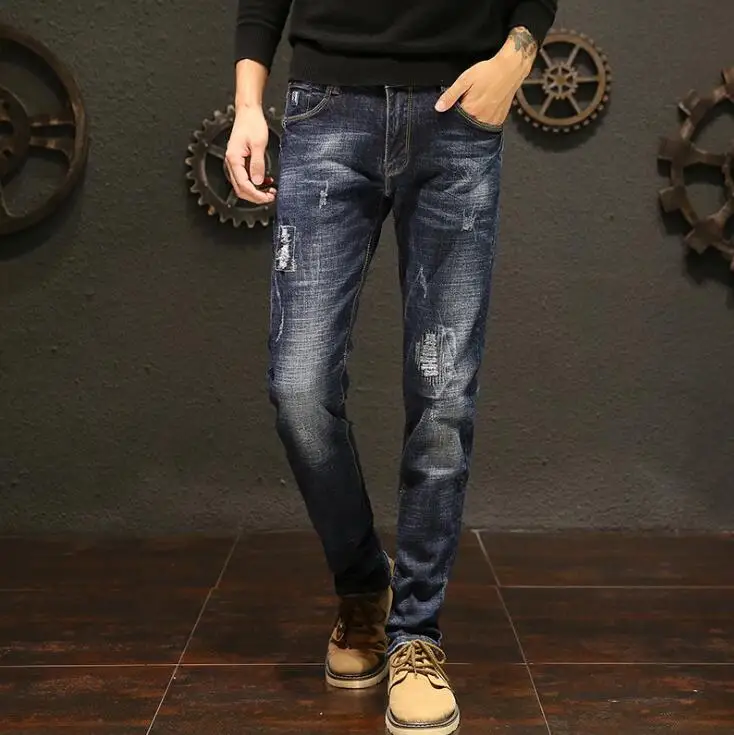 2019 горячие продажи Длинные Стильные джинсы для мужчин Высокое качество Мужские брюки бесплатная доставка
