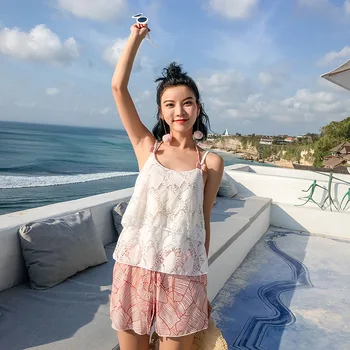 

New Sexy Bikini Set Women Push Up Floral Printed Bikinis Women 2018 Plus Size Dress Swimsuit 4 Pieces Swimwear Female Beachwear