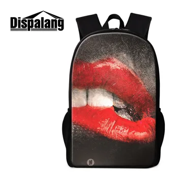

Dispalang Sexy Red Lips Print Backpacks College Student School Bags for Teenagers Mochila Casual Rucksack Kids Travel Daypack