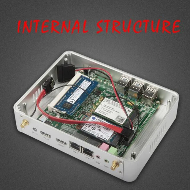 Eglobal Nuc Fanless Mini PC Windows 10 AES-NI pfSense OpenVPN Barebone Computer Intel N3150 Quad Core Max 2.08GHz 2*Lans 2*HDMI