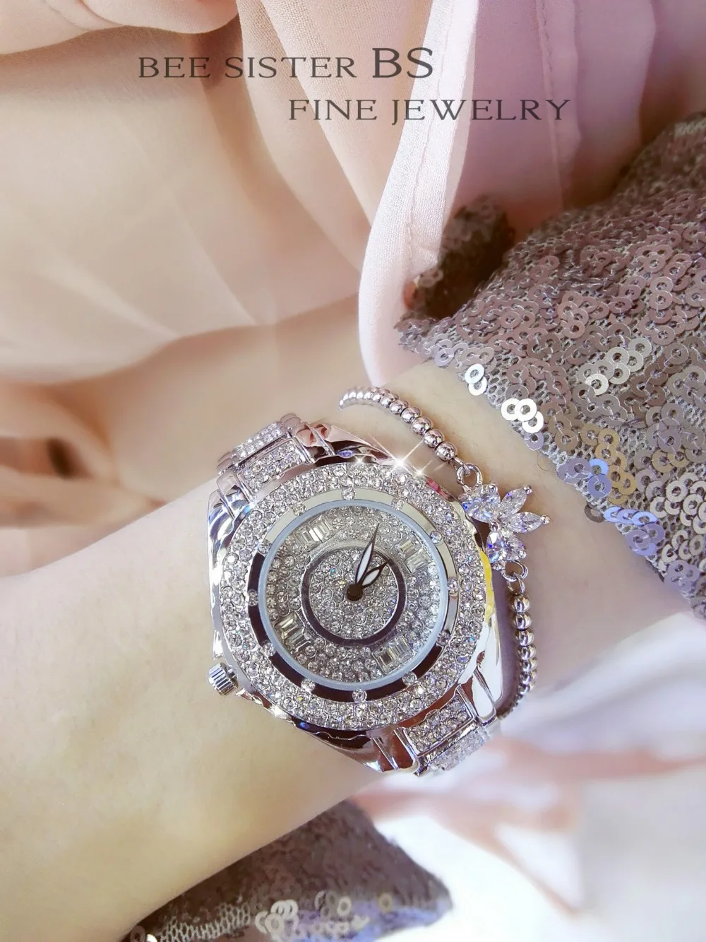 Новинка, роскошные женские часы, бриллиантовые часы с большим циферблатом, кварцевые часы, Дамская мода, стразы, наручные часы, Relogios Femininos
