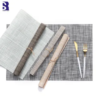

SunnyRain 6-Piece Hand Woven Linen Design Rectangle Table Setting Placemat Luxury Place Mats Insulation Mat