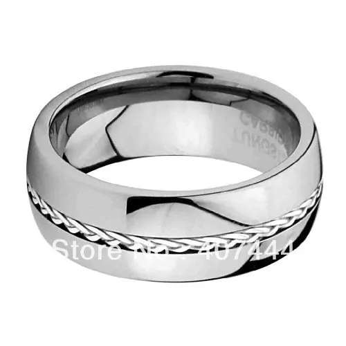 Anniversary Gift Ring USA Brazil Hot Sales Comfort Fit Mens Tungsten Ring 8MM Wedding Band Ring US sizes 8-14