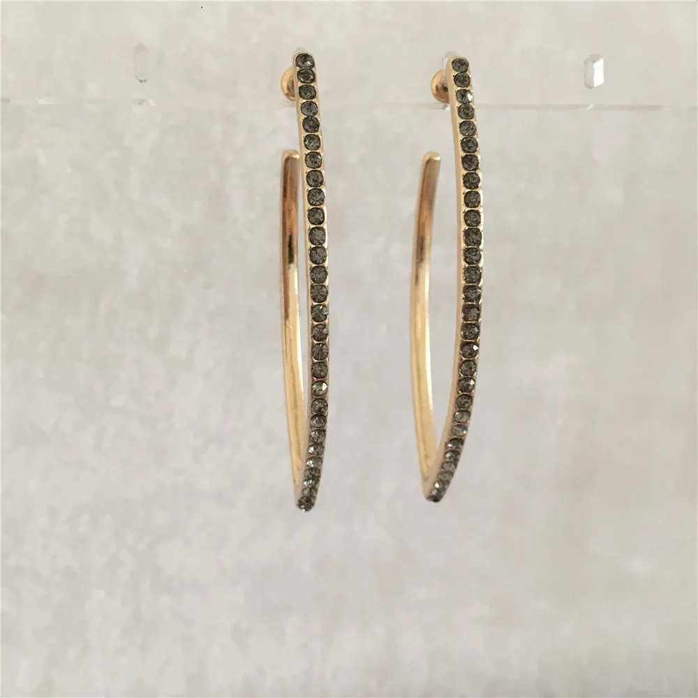 

TRENDY EARRINGS GOLD COLOR BLACK STONE GEOMETRIC SHAPE EARRINGS FOR WOMEN GIRL