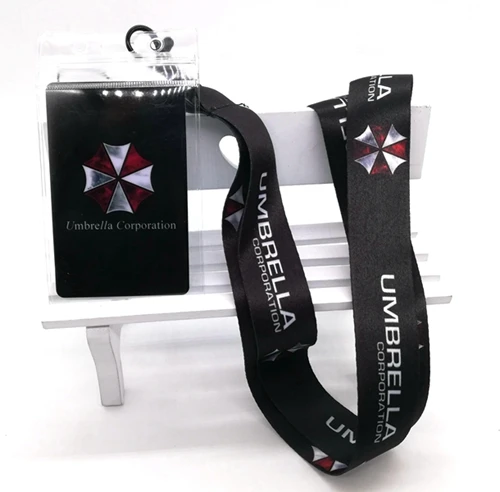 

new 1pcs Popular Resident Evil Umbrella Key Lanyard Badge ID Cards Holders Neck Straps with Keyring Gifts Party Favors