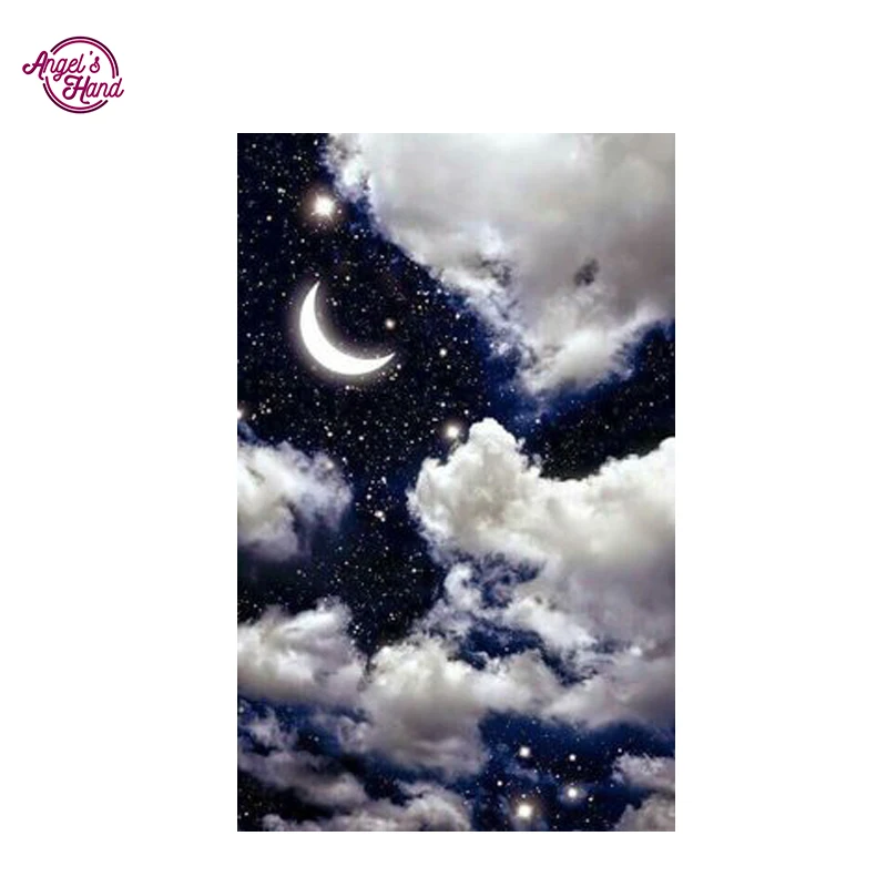 ANGEL'S HAND moon night Diy Diamond Painting Cross Stitch Embroidery Mosaic Decoration Paintings Full Round Dril | Дом и сад