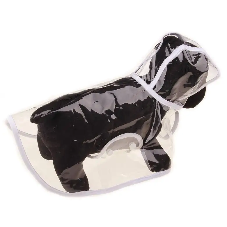 5 цветов прозрачные собачьи плащи водонепроницаемые Модные для маленькой большой собаки плащи с капюшоном XS-5XL - Цвет: White