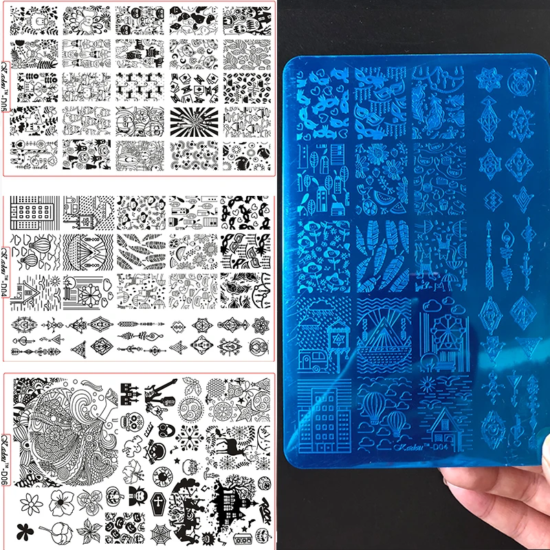 

MAFANAILS 2018 New Nail Art Template Plates Set Christmas Snow Halloween Pattern Manicure Image Template 3D Stencil For Nails