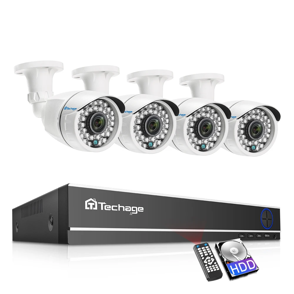 Techage 8CH 1080P AHD DVR CCTV система 4 шт. 2MP наружная аналоговая камера видео Домашняя