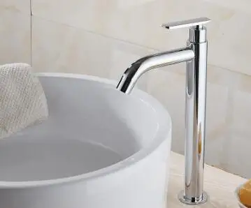 Billige Tuqiu Becken wasserhahn Einzigen kalten bad wasserhahn becken mixer bad waschbecken wasserhahn hohe chrom messing wasserhahn für kalten wasser