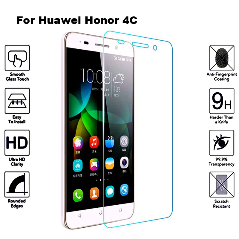 

2Pcs Tempered Glass For Huawei Honor 4C Screen Protector Film Protective Glass For Huawei Honor 4C Honor4c CHM-U01 CHM U01