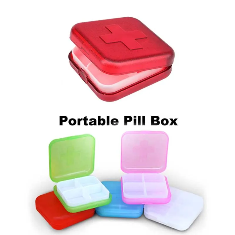 Superior Pill Cases For Travel No toxic 4 Slot Medicine Organizer Box