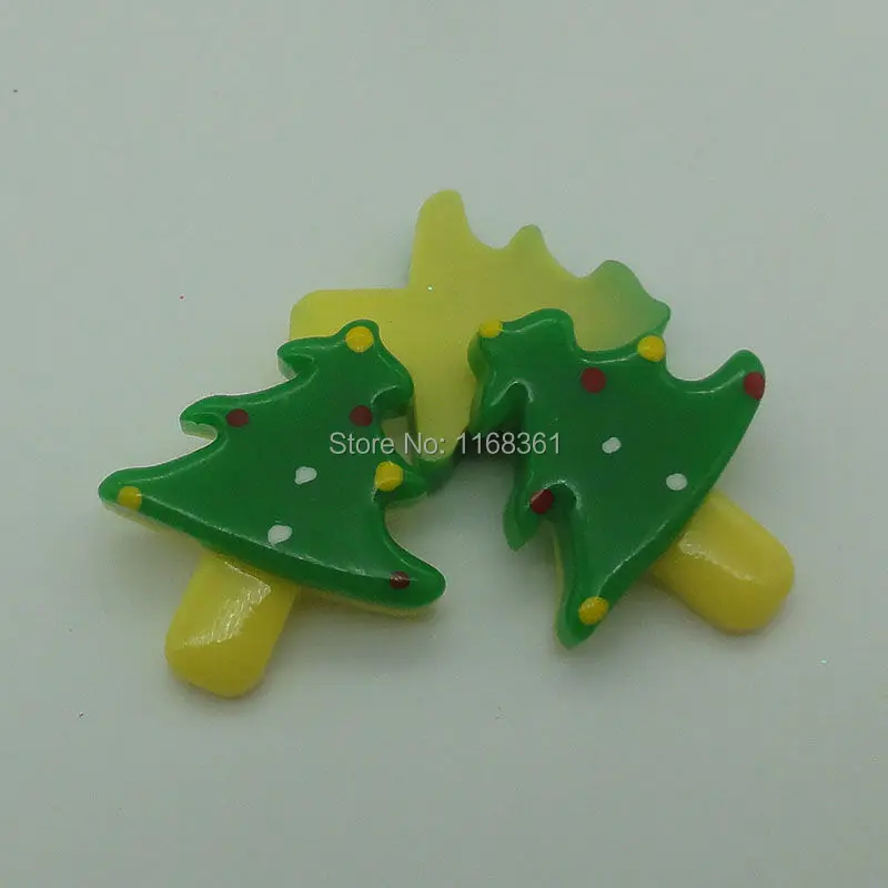 1pcs/lot resin flatback kawaii tree 23mm Cabochons Scrapbooking Hair Bow Center DIY Christmas decration C107-10