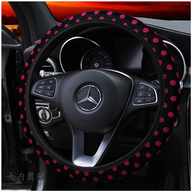 

KKYSYELVA Leather Car Steering Wheel Cover Fit For Most Cars Breathable Auto Covers Car Styling