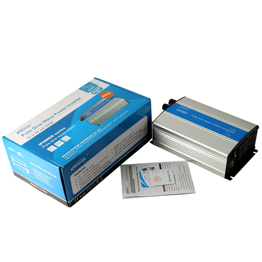 Inversores de Onda Epever Inversor Solar 12vdc 24vdc Entrada 110vac 120vac 220vac 230vac Saída 50 hz 60 Senoidal Pura Ip500 500 w 50 hz 60 hz inversores de onda senoidal pura