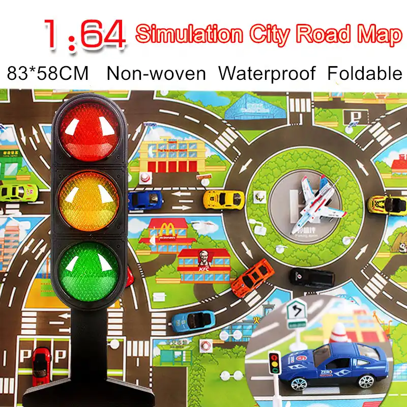 10PCS Kids mini Car Town Road Map Rug Car Toy City Cars Toy Play Random Colors