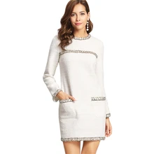 Tweed Oothandel Gallerij White Goedkope Dress Koop kXiZOuPT