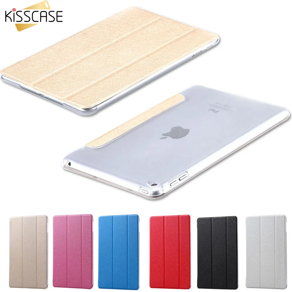 

KISSCASE For iPad Mini 4 Case Elegant Silk Skin PU Leather Matte Thin Cover for iPad Mini 4 Case Full Clear Back Shell Case