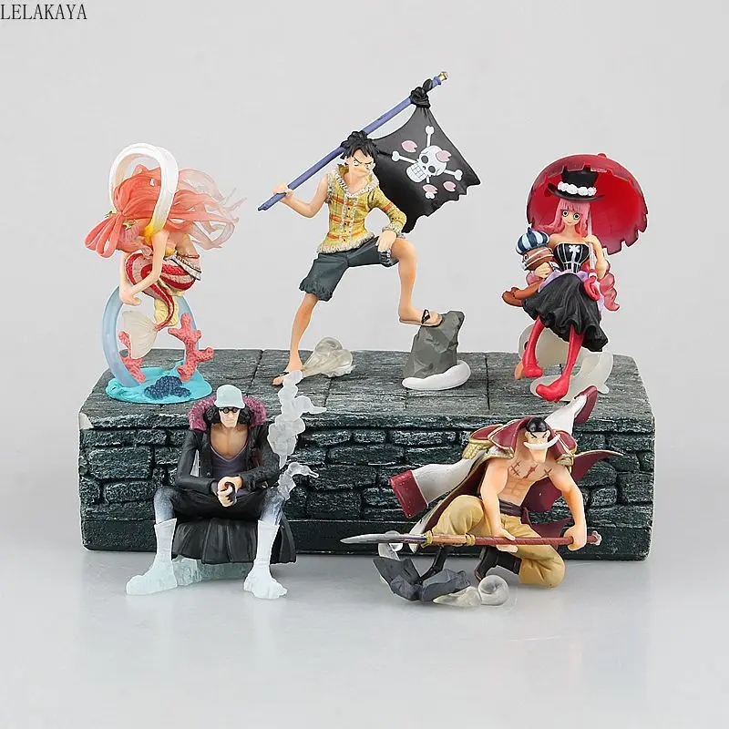 

5pcs/set Japan ONE PIECE Luffy Perona Shirahoshi Luffy Q Ver Anime Action Figure PVC Model Collection Zoro Gift Collectible Toys