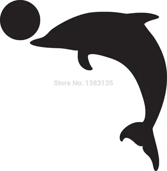 

Wholesale 50 pcs/lot Silhouette A Dolphin Withg A Ball Car Sticker For Truck Window Bumper Door Kayak Vinyl Decal 13 Colors