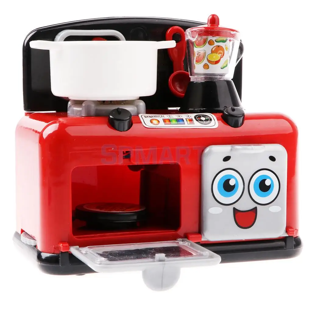 Simulation Home Appliances Toys w/ Sounds & Lights - Baby Pretend Play Kitchen Cooking Housekeeping Play Food Toy Developmental