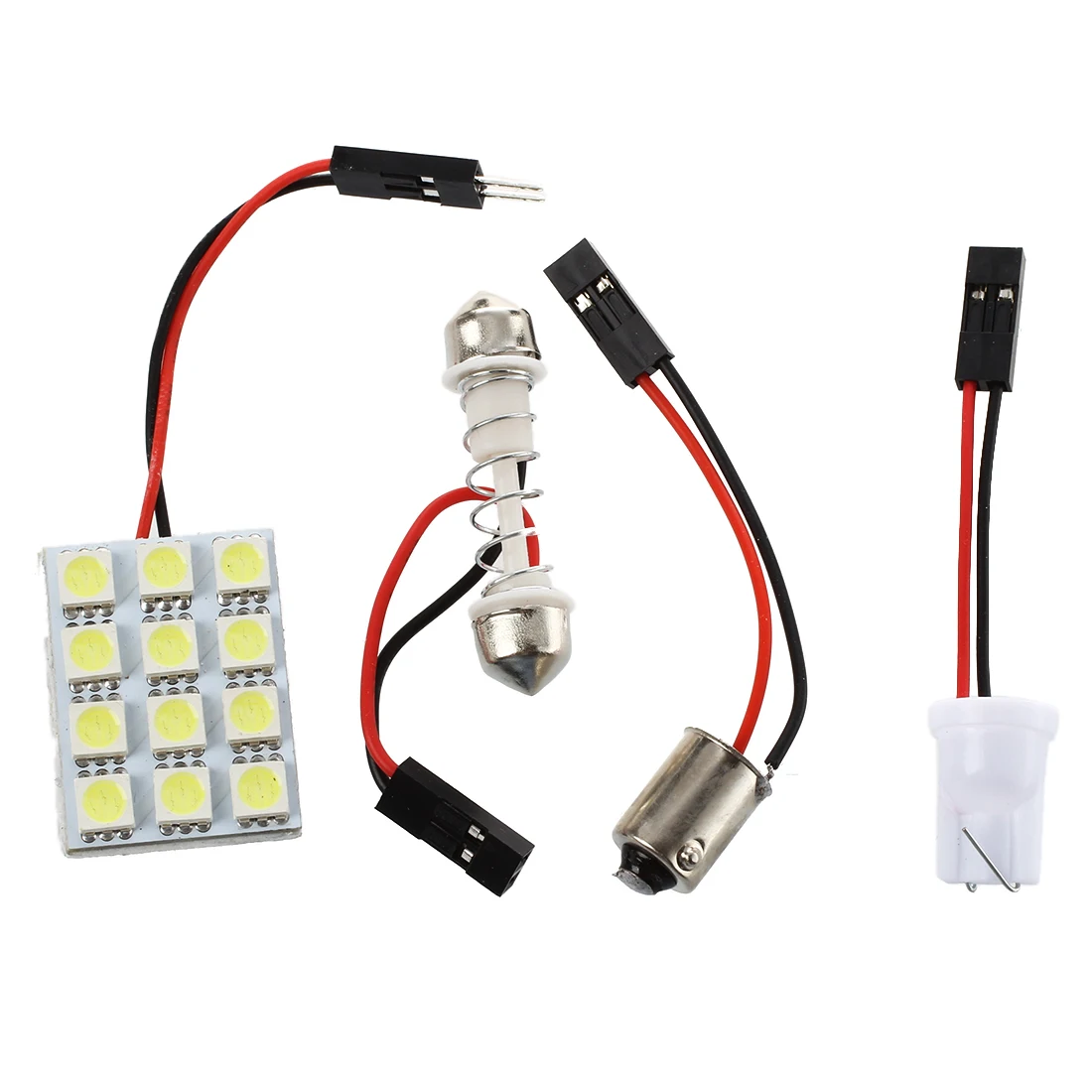 12 SMD 5050 white LED panel Interior illumination lamp T10 socket BA9S socket festoon adapter