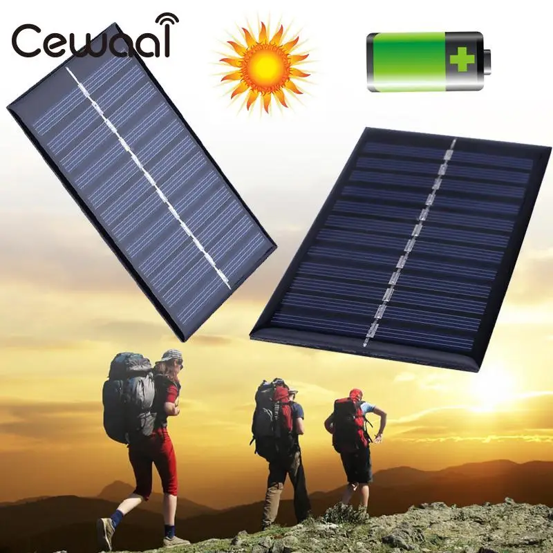 

Cewaal 4 Pcs Mini 6V 1W Solar Power Panel DIY For Battery Cell Phone Chargers Portable Solar Panel