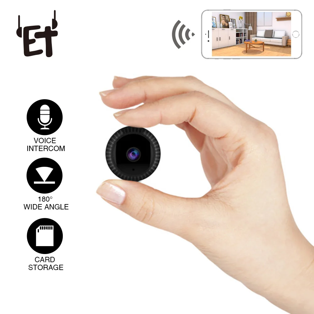 

ET Mini Wireless WIFI Camera 720P Wireless Home Security P2P Smart Mini Surveillance Camera Night Vision Baby Monitor Camera