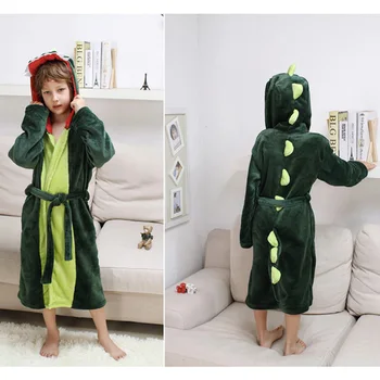 

Christmas Spring Winter Long Sleeve Pajamas Homewear Children's Bathrobe Thick Flannel Pikachu Robes For 4-13 Years Boy Girl