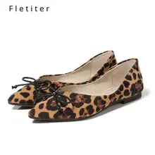 Женская обувь; модная женская обувь на плоской подошве с острым носком; Леопардовые балетки на плоской подошве; сезон весна-лето; балетки на плоской подошве; женская повседневная обувь; Размеры 35-43