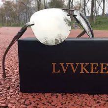 LVVKEE hot rayeds Aviator sunglasses men Polarized Men sunglasses women Rimless sunglasses Brand logo Sunglasses Night vision