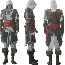 Assassin's Creed IV 4 черный флаг Эдварда Кенуэй косплей костюм весь набор на заказ Экспресс