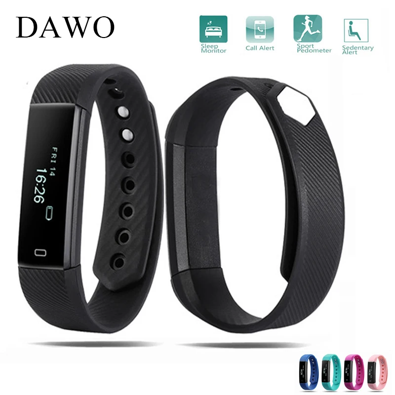 

DAWO Smart Fitness Bracelet OLED Screen Pedometer Sleep Monitor Android IOS USB Activity Tracker Smart Wristband 115 PK miband 2