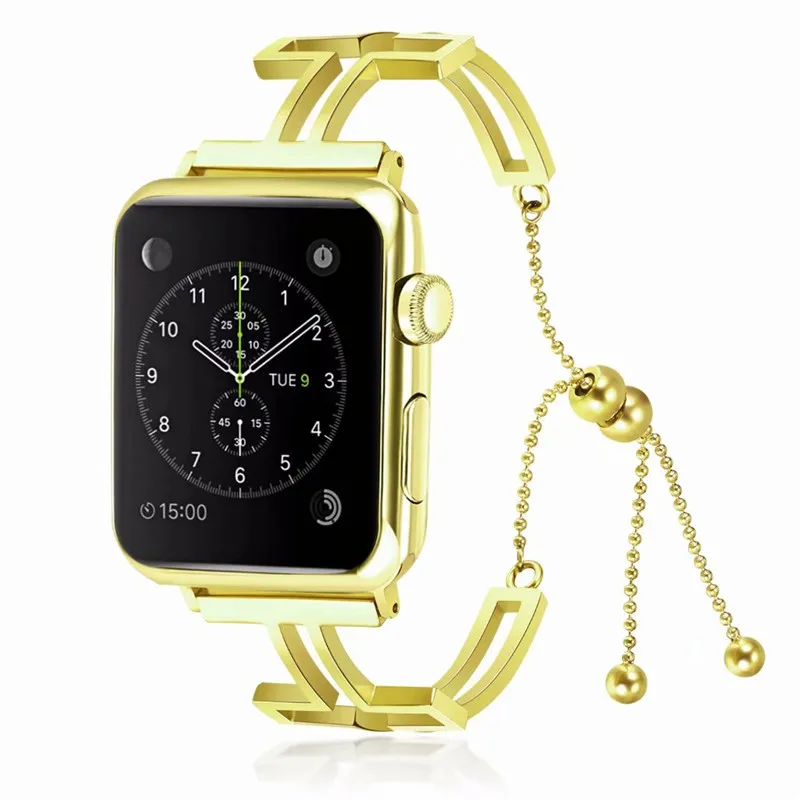 

38mm 40mm Gold Cross Bracelet Strap For Apple Watch iWatch Series 1 2 3 4 Fashion Casual Link Buckle Women Watch Band 42 44