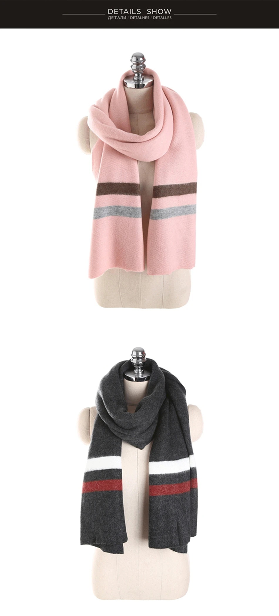 Waliicorners Women'S Scarf Winter Warm Headband Capes Cotton Casual Clothing Accessories Apparel Plaid 12 3_01