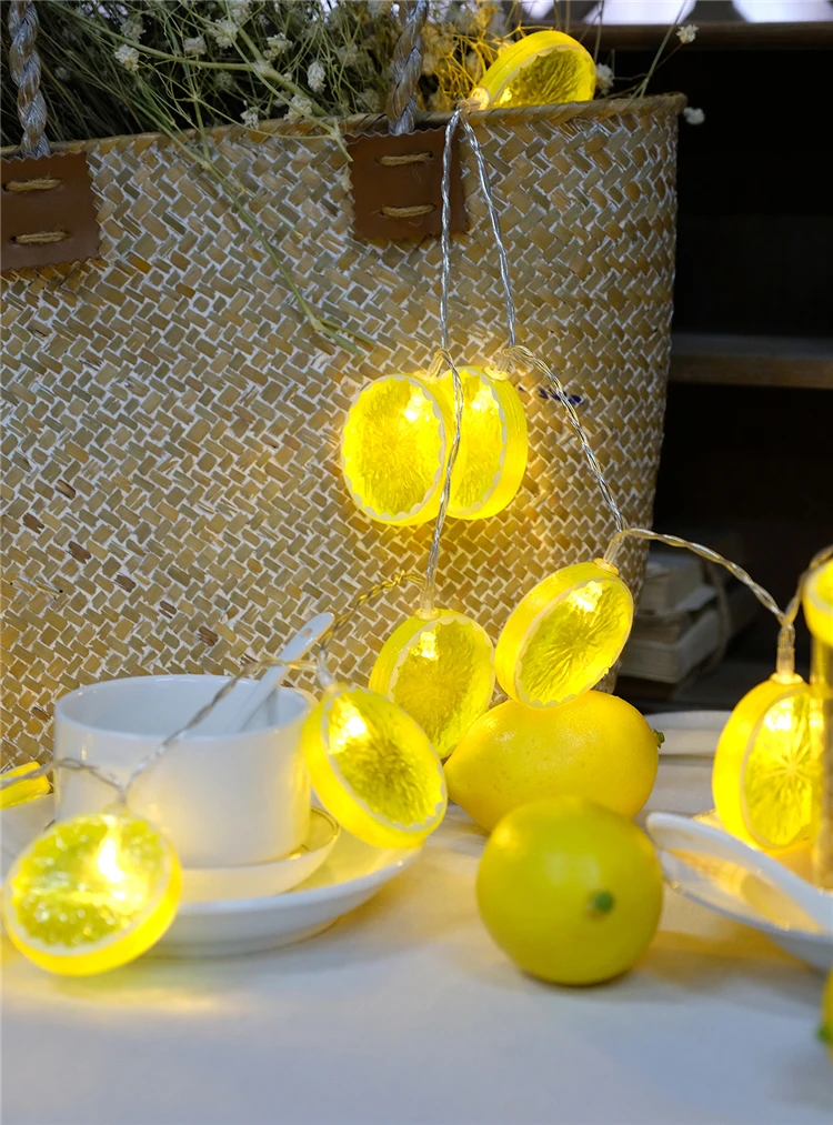 Светодиодный строка огни 20 светодиодный лампа-лимон света крытый 3 м Вечерние огни Строка Украшение для домашнего праздника ночник