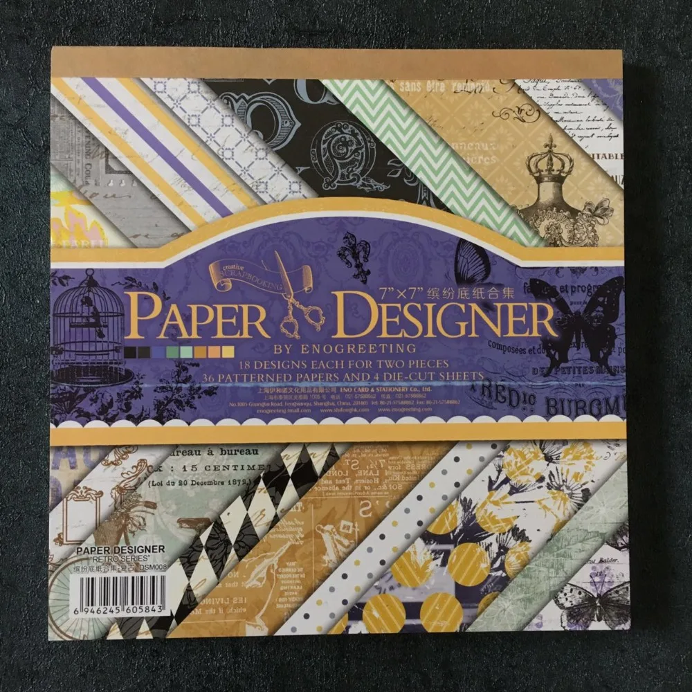 

7'' Elegant & Romance Blue vintage 40sheets/pack home styling Craft pattern scrapbooking background paper pad sets