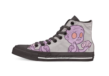 

Gluten free Zombie Design breathable Casual High Top lace-up Canvas shoes sneakers For Drop shipping