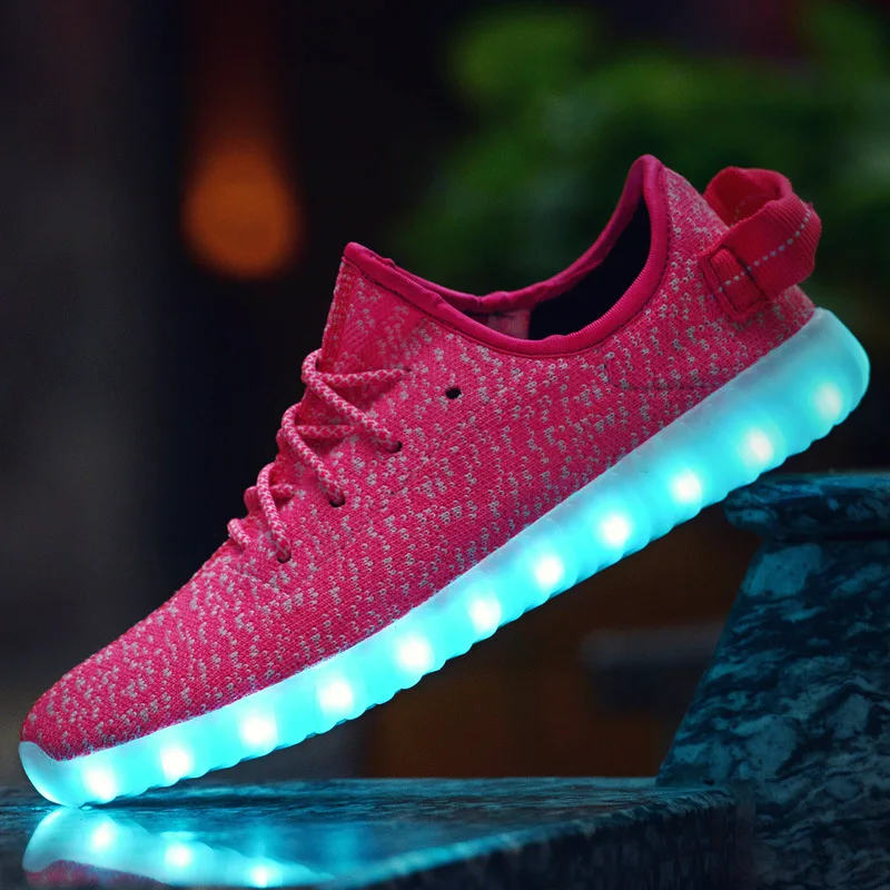 Бесплатная доставка пять цвет USB зарядка дети светодиодные обувь для девочек и мальчиков, освещенные обувь суперзвезда дети светодиодные